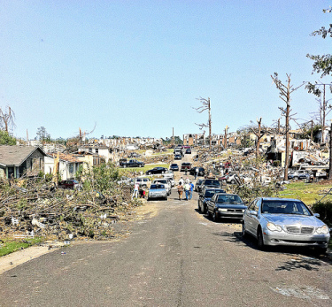 destruction caused by one of the tornadoes in Alabama on April 27, 2011